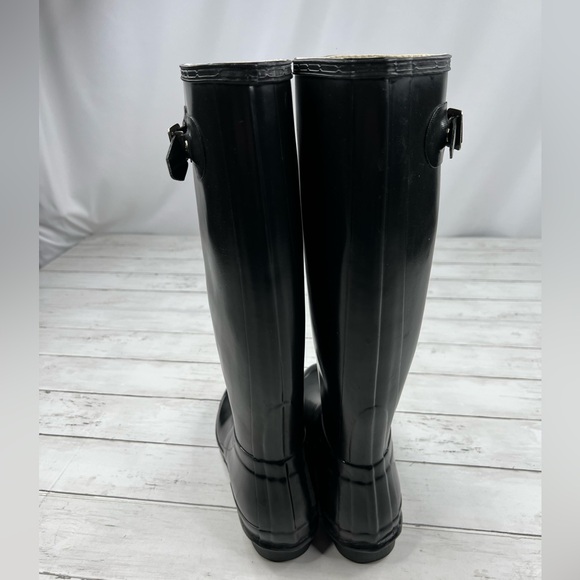 Hunter Original Tall Black Rain Boots Size 9 Women / 8 Men - Picture 7 of 11